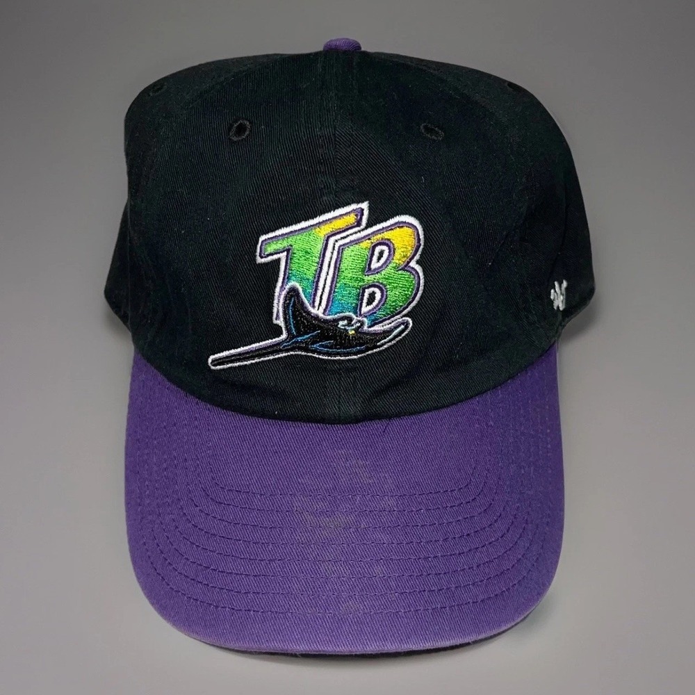 '47 Clean Up Mens Purple Tampa Bay Devil Rays Cooperstown Collection MLB Hat Cap